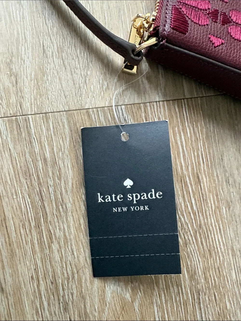 kate spade flower embroidered convertible wristlet - dark marlo